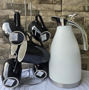 7pc Quality Tea/Coffee Set 6 Mugs  With One Thermal Flask