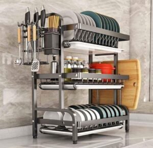 3 Layer Advanced Black Dish Rack.
