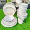 Japanese dinner set. Japanese Dinner Set.24 PCs Ceramic Dinner Set 6 PCs Mugs 6 PCs Dinner Plates 6 PCs Side Plates 6 PCs Bowls White